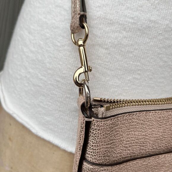 CoachβGold Pebbled Leather Crossbody & Matching Wallet, Retired Set - Picture 12 of 16